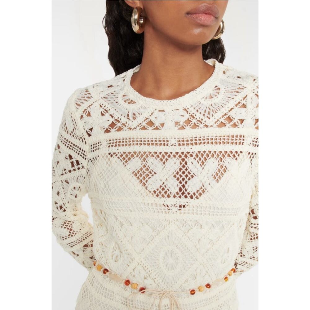 $1000 Zimmermann Cira Ribbon Lace Midi Dress Ivory US Sz 4 P Small Resort - Picture 10 of 16